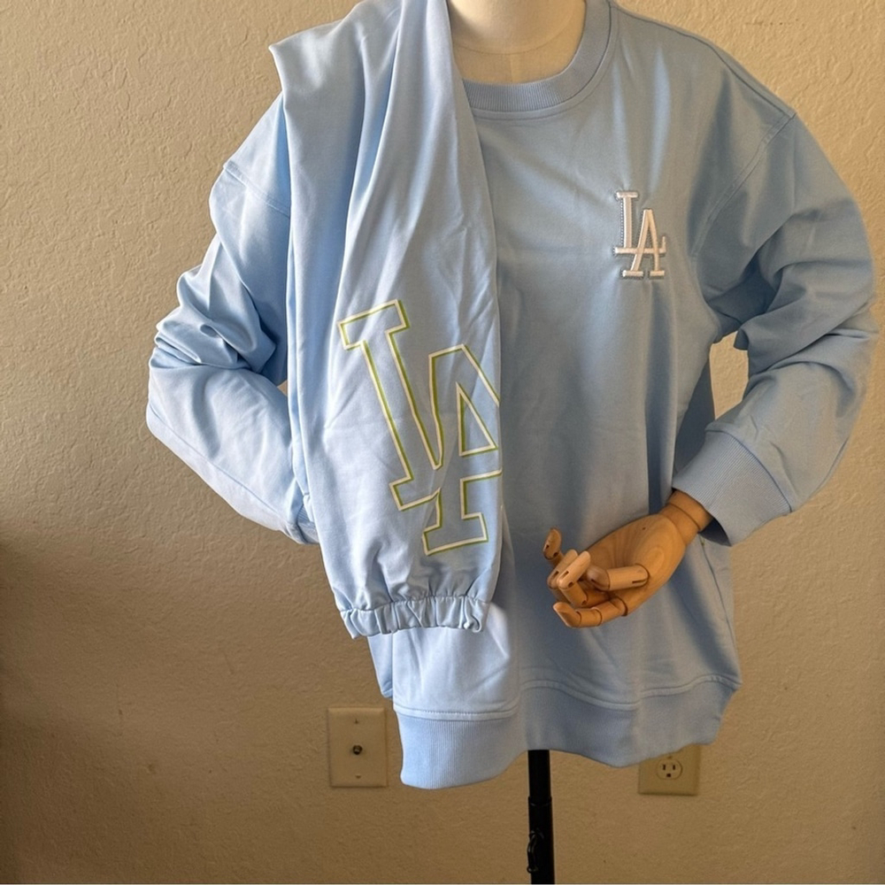 NWT MLB LA DODGERS BABY Blue Crewneck Jogger SET /Large